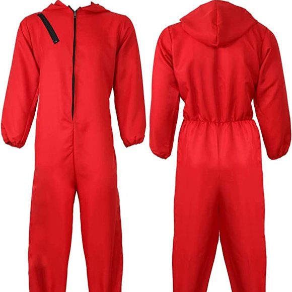 I LOVE FANCY DRESS LTD Unisex Adults Red Jumpsuit with Hood Costume - Picture 1 of 5